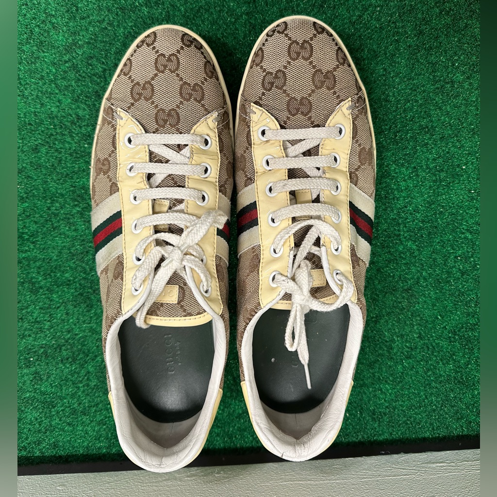 Gucci Tricolor Guccissima Canvas And Patent Sneakers